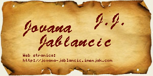 Jovana Jablančić vizit kartica